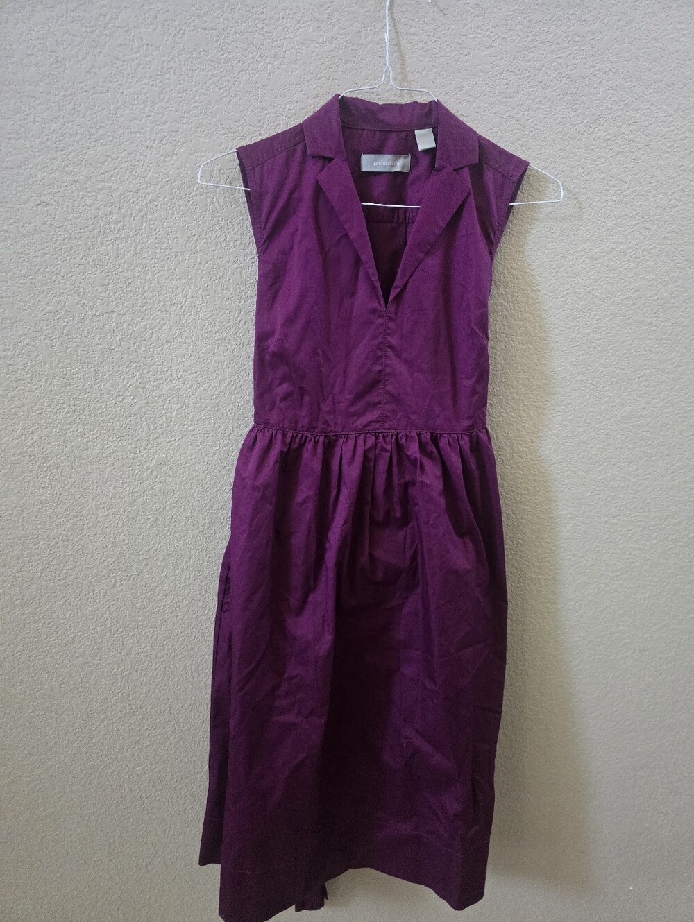 Liz Claiborne Magenta Collared Sleeveless Midi Dress